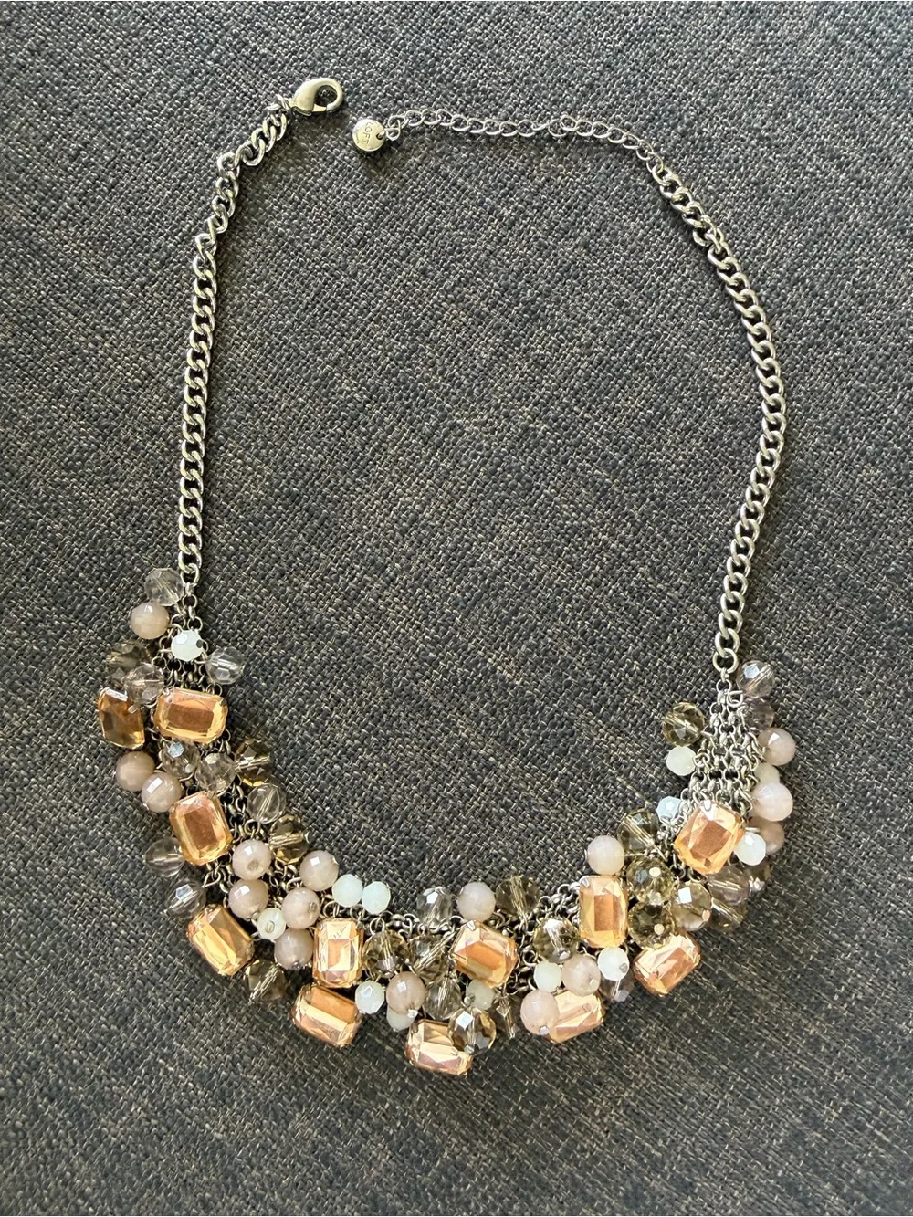 LOFT Statement Gold Crystal Bib Necklace - Women Jewelry